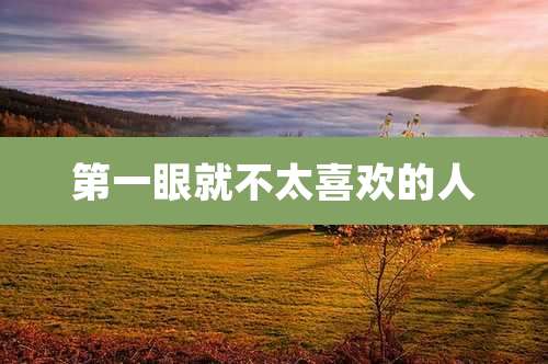 第一眼就不太喜欢的人