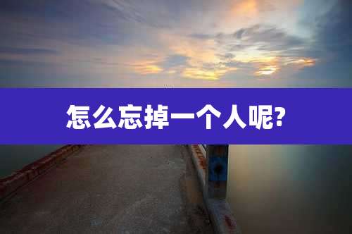 怎么忘掉一个人呢?