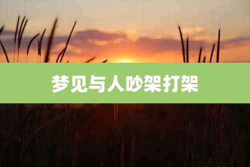 梦见与人吵架打架