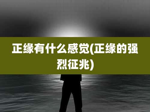 正缘有什么感觉(正缘的强烈征兆)