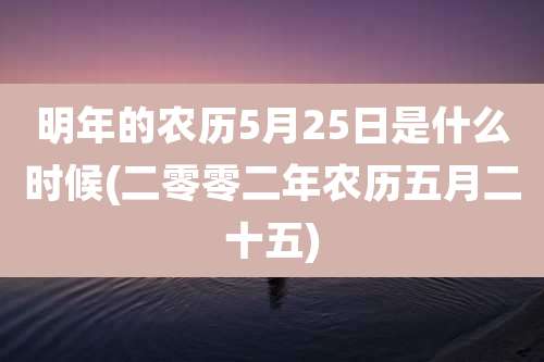 明年的农历5月25日是什么时候(二零零二年农历五月二十五)