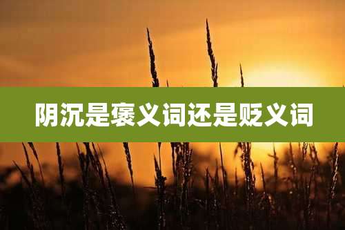 阴沉是褒义词还是贬义词