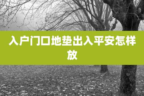 入户门口地垫出入平安怎样放