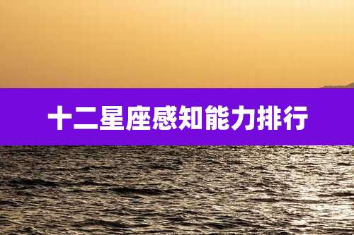 十二星座感知能力排行