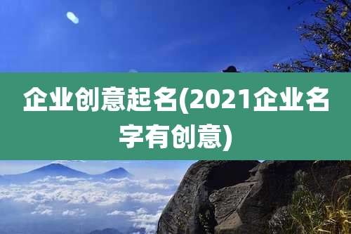 企业创意起名(2021企业名字有创意)