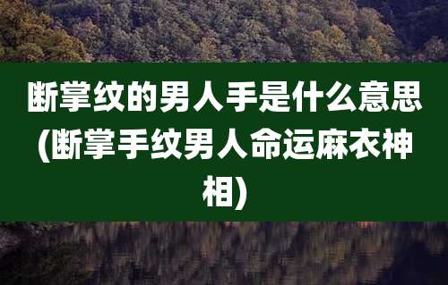 断掌纹的男人手是什么意思(断掌手纹男人命运麻衣神相)