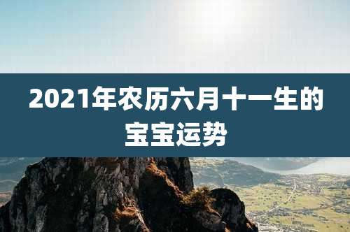 2021年农历六月十一生的宝宝运势