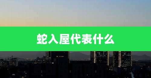 蛇入屋代表什么