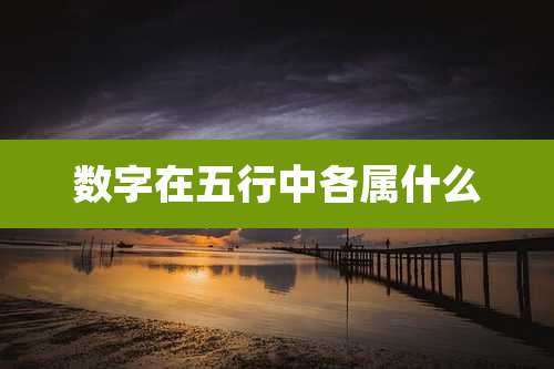 数字在五行中各属什么