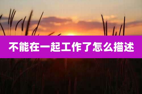 不能在一起工作了怎么描述