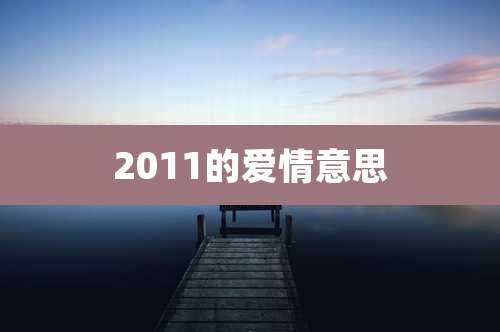 2011的爱情意思