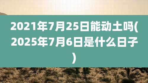 2021年7月25日能动土吗(2025年7月6日是什么日子)