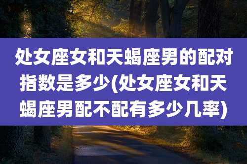 处女座女和天蝎座男的配对指数是多少(处女座女和天蝎座男配不配有多少几率)