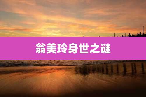 翁美玲身世之谜