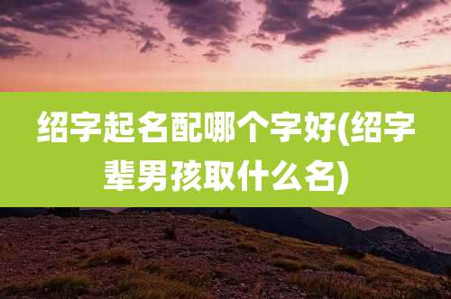 绍字起名配哪个字好(绍字辈男孩取什么名)