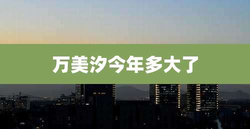 万美汐今年多大了