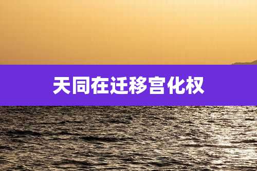 天同在迁移宫化权