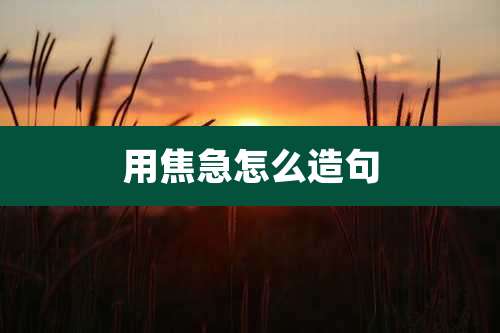 用焦急怎么造句