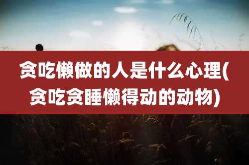 贪吃懒做的人是什么心理(贪吃贪睡懒得动的动物)