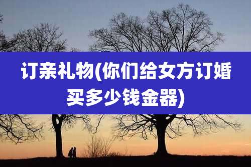 订亲礼物(你们给女方订婚买多少钱金器)