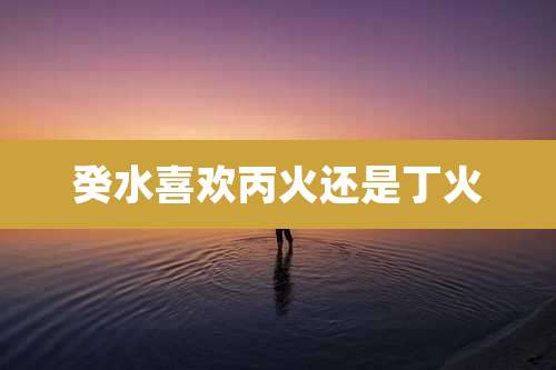 癸水喜欢丙火还是丁火