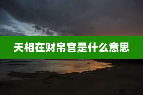 天相在财帛宫是什么意思