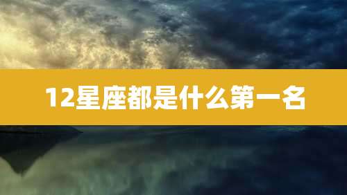 12星座都是什么第一名
