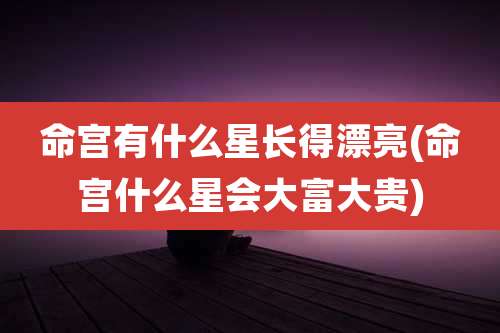 命宫有什么星长得漂亮(命宫什么星会大富大贵)