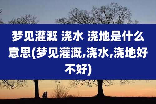 梦见灌溉 浇水 浇地是什么意思(梦见灌溉,浇水,浇地好不好)