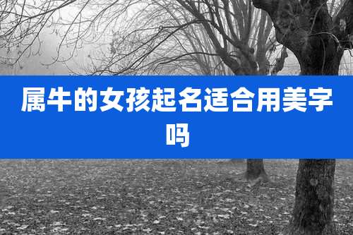 属牛的女孩起名适合用美字吗