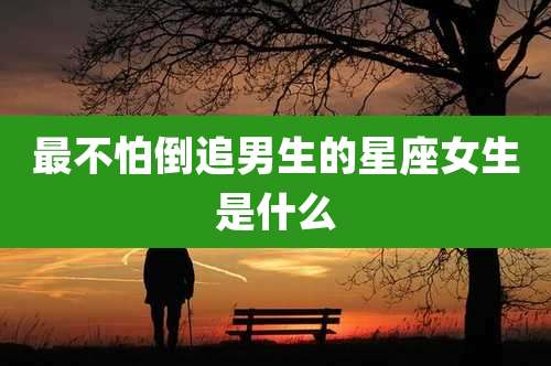 最不怕倒追男生的星座女生是什么