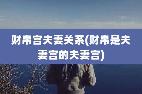 财帛宫夫妻关系(财帛是夫妻宫的夫妻宫)