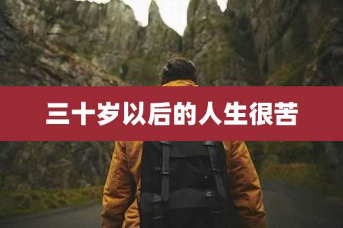 三十岁以后的人生很苦