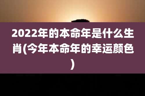 2022年的本命年是什么生肖(今年本命年的幸运颜色)