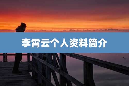 李霄云个人资料简介