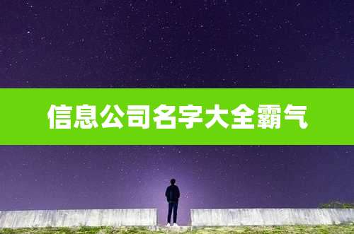 信息公司名字大全霸气