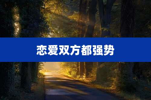 恋爱双方都强势