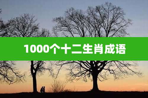 1000个十二生肖成语