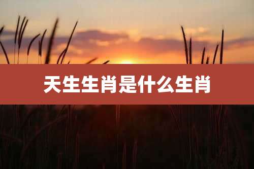 天生生肖是什么生肖