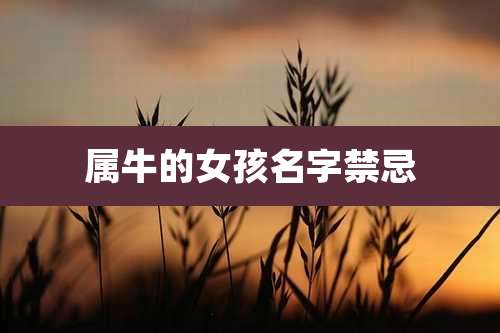 属牛的女孩名字禁忌