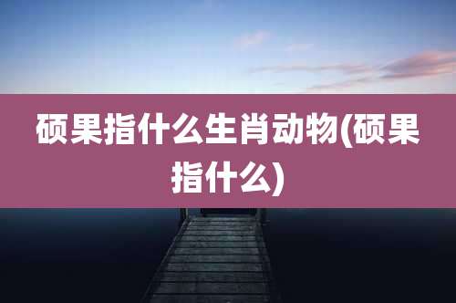 硕果指什么生肖动物(硕果指什么)