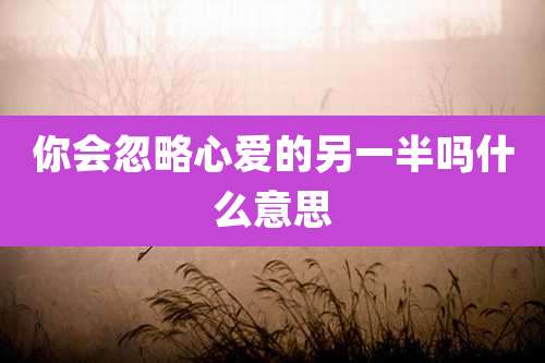 你会忽略心爱的另一半吗什么意思