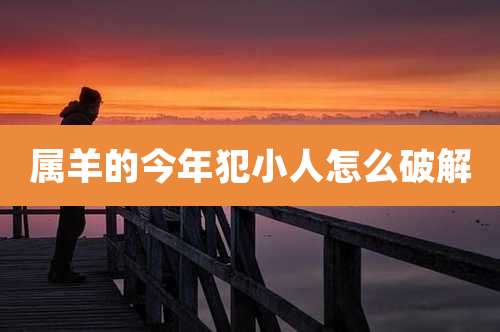 属羊的今年犯小人怎么破解