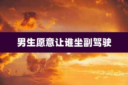 男生愿意让谁坐副驾驶