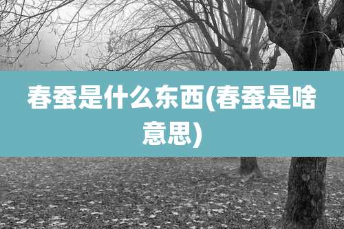 春蚕是什么东西(春蚕是啥意思)