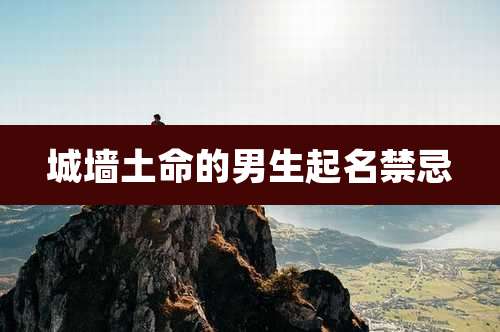 城墙土命的男生起名禁忌