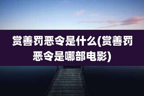 赏善罚恶令是什么(赏善罚恶令是哪部电影)