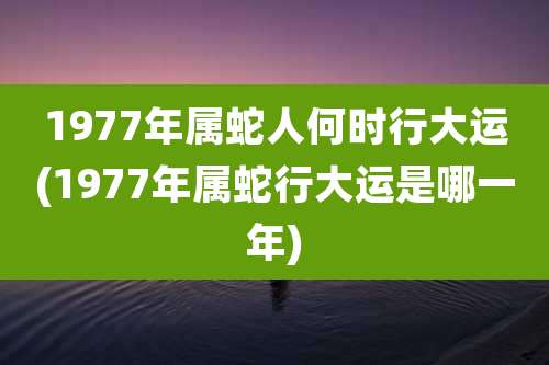 1977年属蛇人何时行大运(1977年属蛇行大运是哪一年)