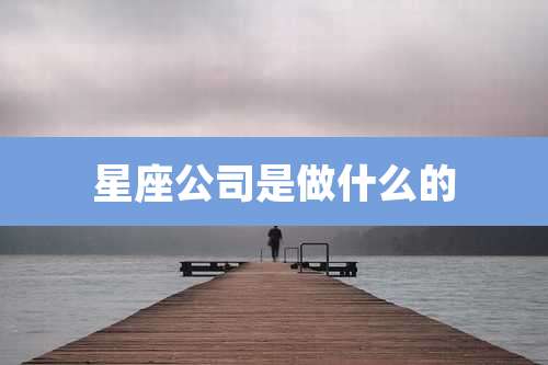 星座公司是做什么的