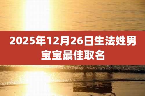 2025年12月26日生法姓男宝宝最佳取名
